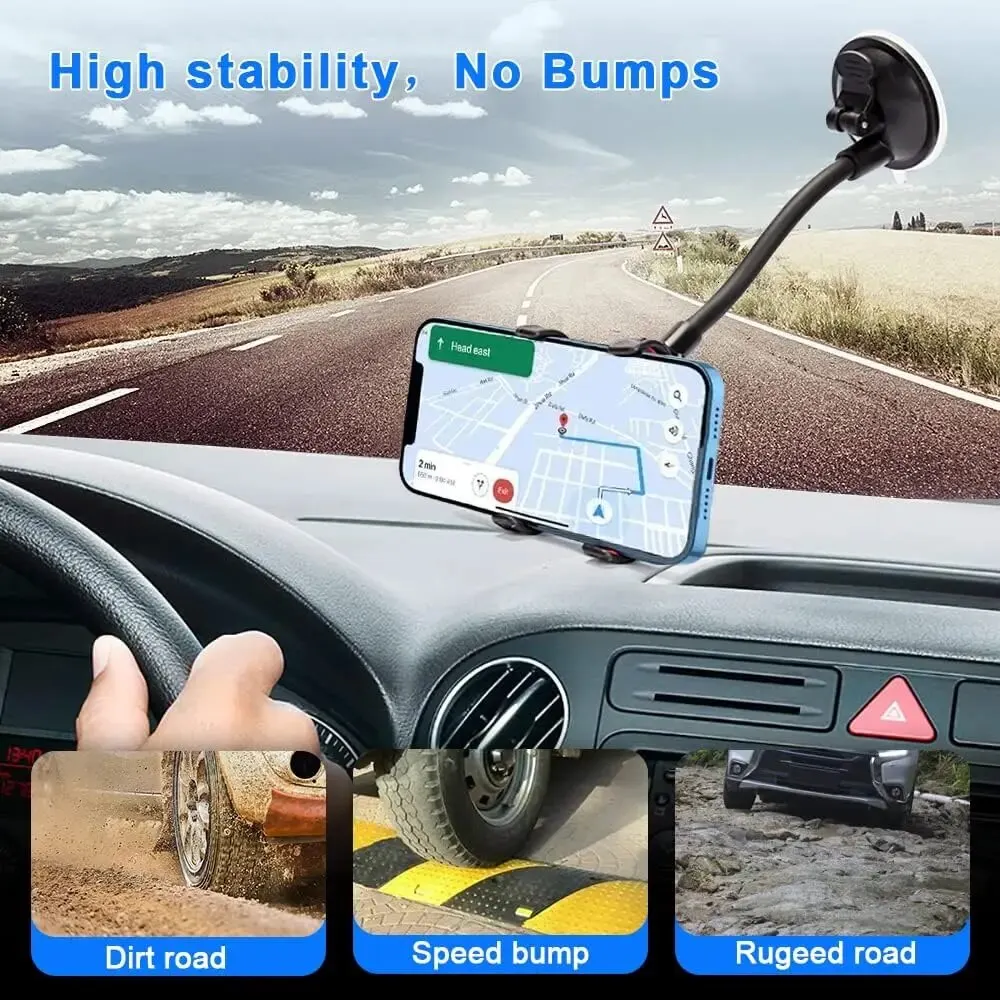 Car Phone Holder Mount Cell Phone Stand Windshield 360 Rotation For iPhone 15 14 13 12 11 Pro Max XS X XR 8 SE/Samsung Galaxy