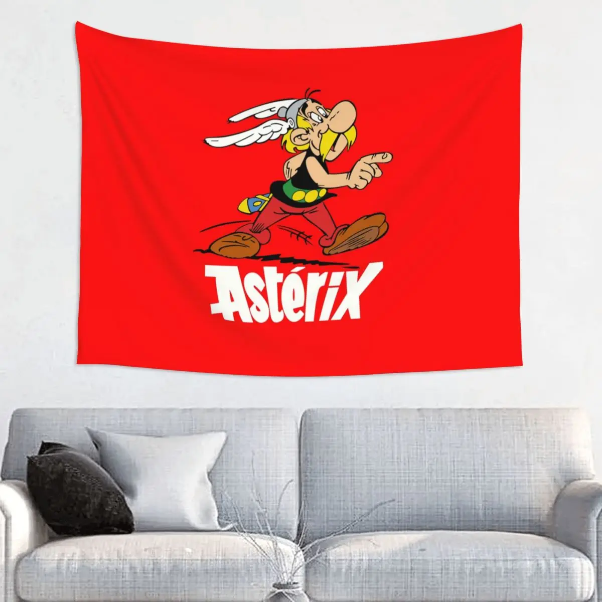 Custom Funny Asterix Tapestry Hippie Room Decor Manga Obelix Tapestries Wall Hanging for Living Room Home Decoration