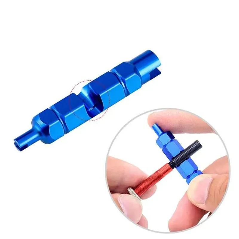 Aluminum alloy bicycle valve core wrench  Multifunctional bicycle tire extension rod valve core remover  tool