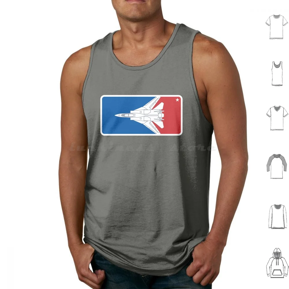 League Tank Tops Vest Sleeveless Airplane League Logo F14 Tomcat Maverick Goose Iceman Us Navy Combat Army Marine