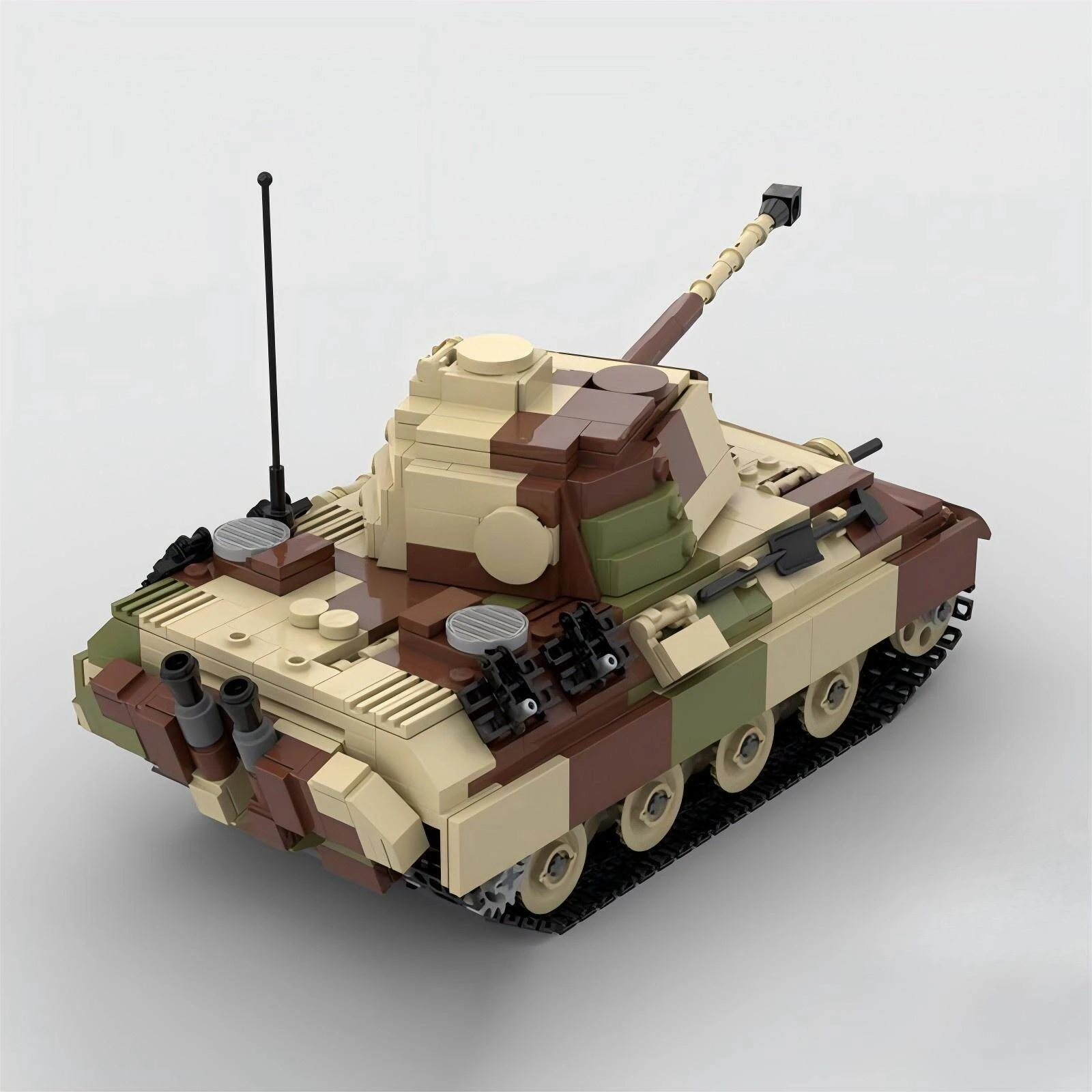MOC Militär-Kriegsserie Angriffspanzer Baustein-Set Schwarzer Panther Panzermodell Kinder-Bausatz Spielzeug Erwachsenen-Jungen Geburtstagsgeschenke – Detail 4