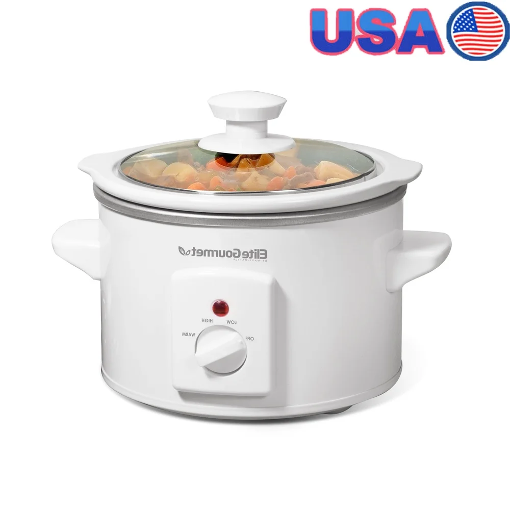 

1.5Qt Mini Slow Cooker Stainless Steel Compact Kitchen Appliance with Removable Stoneware Pot Tempered Glass Lid Temperature