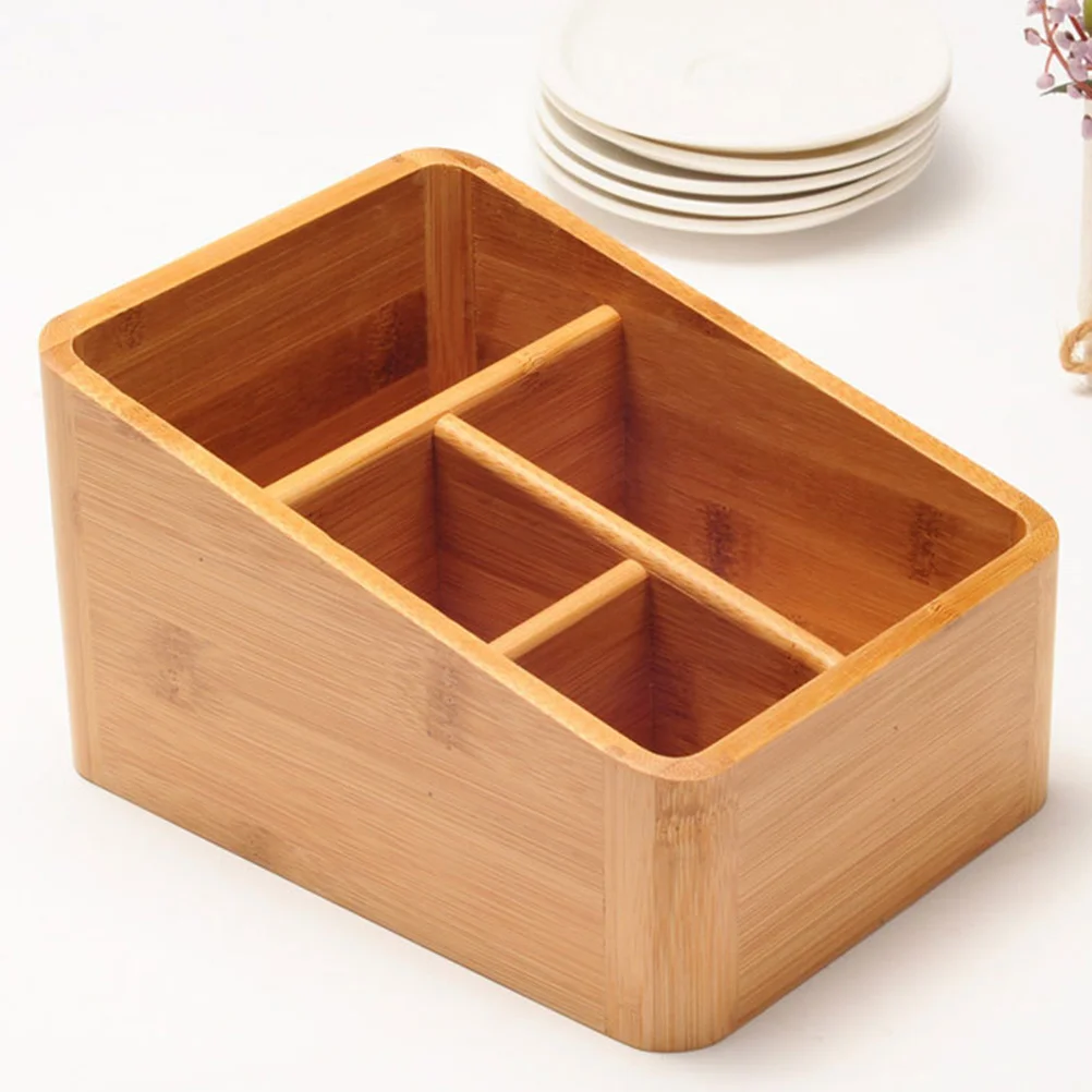 Bamboo Storage Box Durable Holder Makeup Organizer Wooden Tidy Organizers Case Sundries Practical