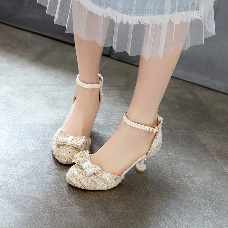 Children Girls High heel Shoes For Kids Princess Sandals Fashion Stiletto Heel Female High heels Party Wedding Dance Shoes 28-39