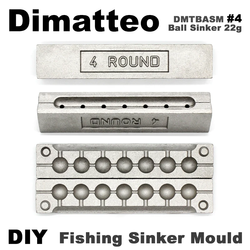 Molde de plomo para pesca Dimatteo – 7 cavidades para chumbadas - imagen 3