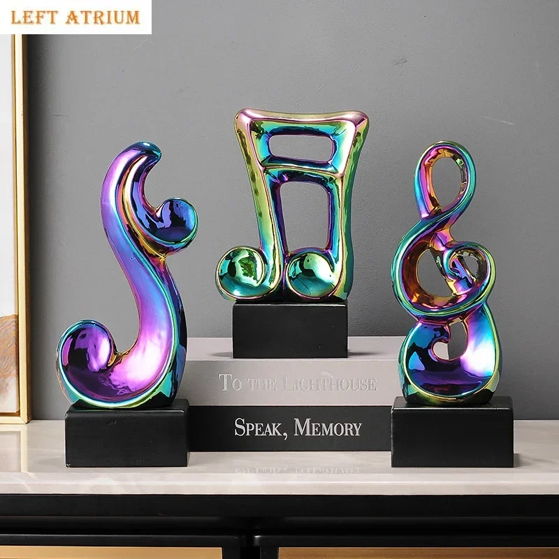 

Colorful Musical Symbols Ceramic Crafts Statue Desk Decoration Ornaments Creative Musical Note Sculpture Room Aesthetic Decor