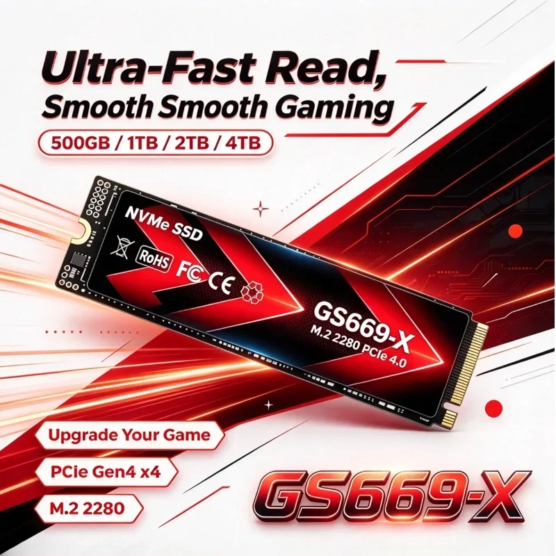 High Speed GS669-X M.2 NVMe 2280 SSD PCIe 4.0 x4 500GB~4TB Internal Solid State Hard Disk for PS5 PC Notebook