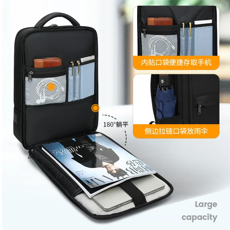 جديد النايلون الأعمال حقيبة كمبيوتر العمل التنقل مقاوم للماء سعة كبيرة للرجال محمول على ظهره الحقائب المدرسية للمراهقين #3