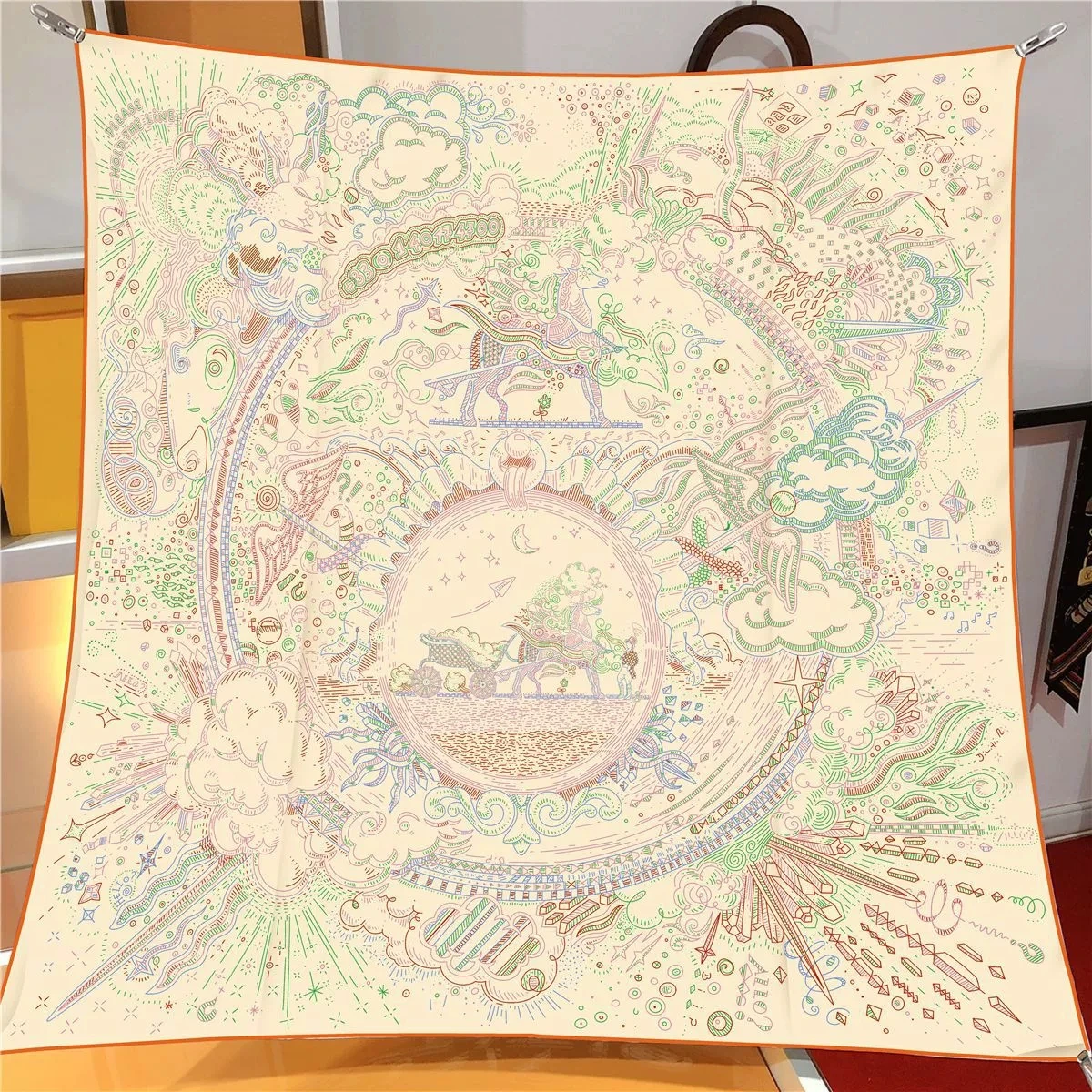 

90cm Twill Silk Scarf Shawl Luxury Brand Printed Square Scarves Women Hijabs Bandana Silk Foulards Neckerchief