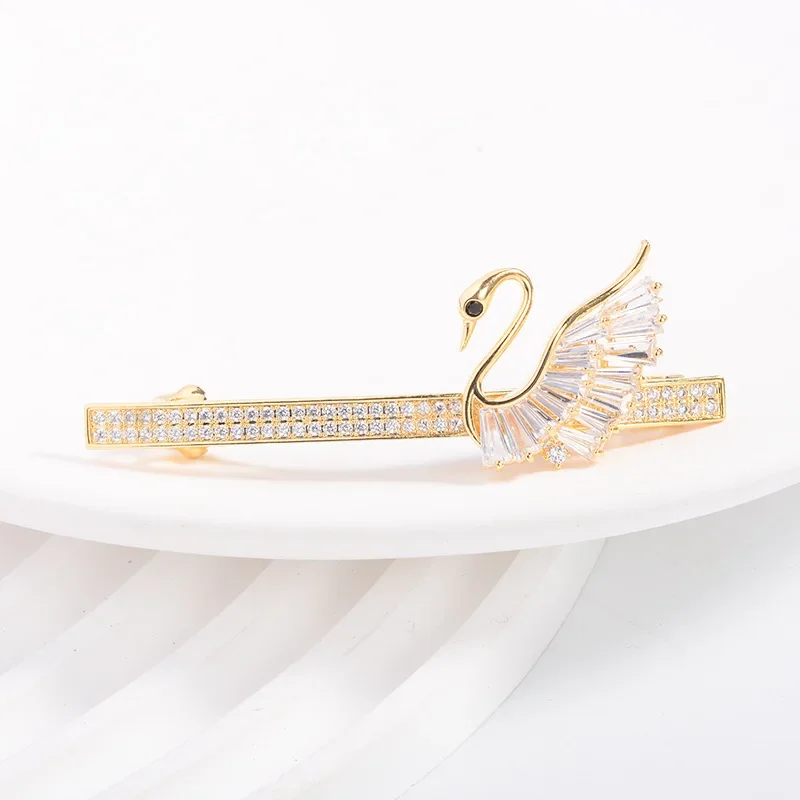 Light Luxury Creative Swan Simple Hair Accessories Spring Clip European and American Fashion Zirconia Side Clip  Accessories