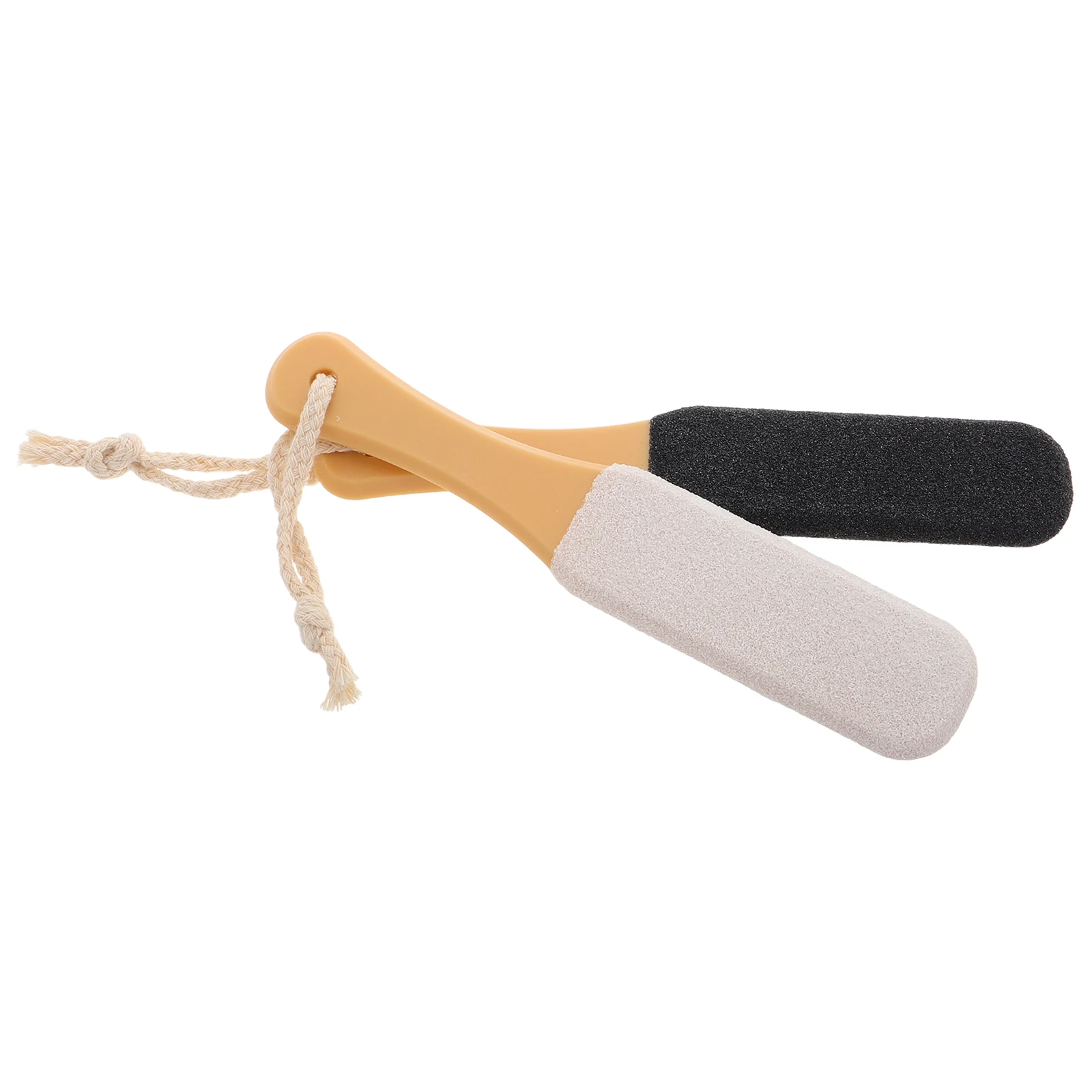

2 Pcs Foot Rubbing Board White Corundum Black Silicon Carbide Dead Skin Scrubber Callus Remover Heel File Portable Foot Buffer