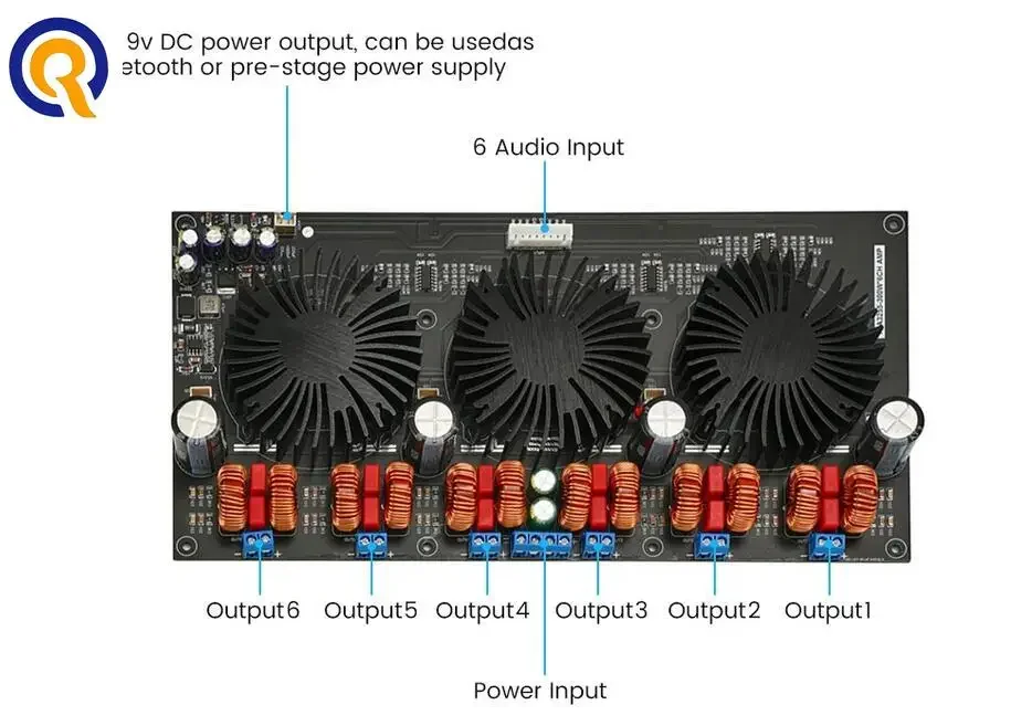 TPA3255 6 Channel Digital Class D HiFi Audio Power Amplifier Board 300W*6 for Home Theater