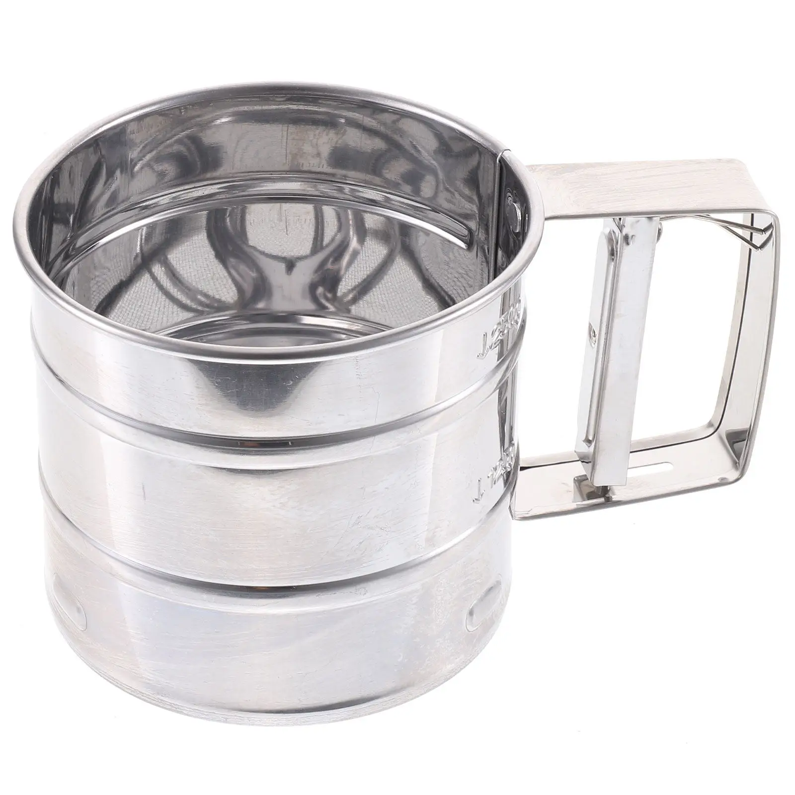 Premium Stainless Steel Flour Sifter Cup Portable Hand-Operated Sifting Tool for Baking Cake Bread Powder Sugar Cocoa Sieving