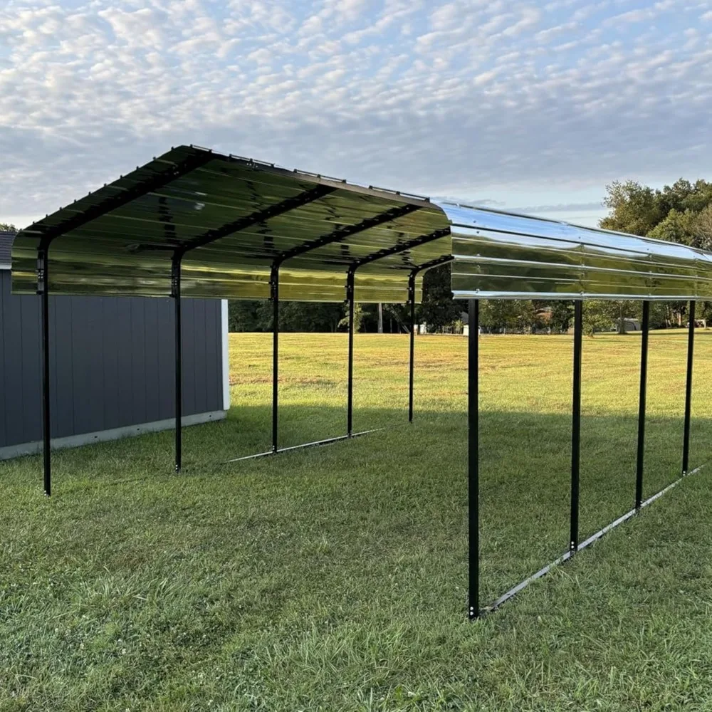 12 X 20 X 7 Ft All Steel Carport，All-Weather Steel Canopy Shelter and Steel Frame for Cars, Trucks, Boats，Carport