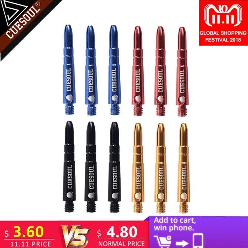 CUESOUL 35/41/48mm Aluminium Darts Shafts 2BA Professional Darts Accessories 4 Colors