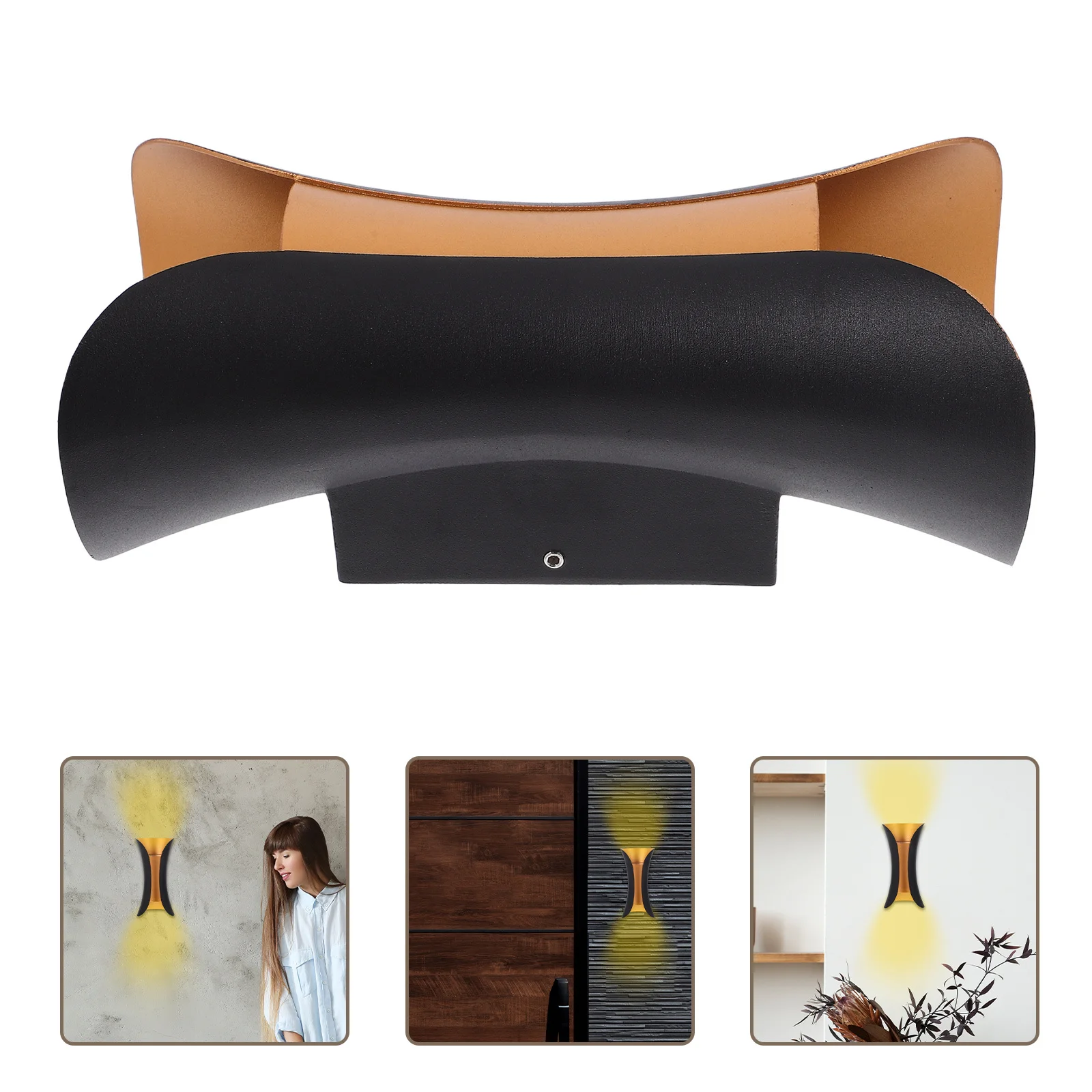 

Dual 5W LED Modern Minimalist Dimming Shell Waterproof Outdoor Wall Lamp Golden Black Indoor Outdoor Decoration