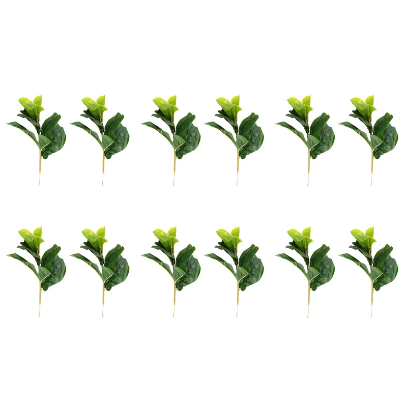 Árbol de hoja de violín Artificial pequeño A43T 6X, árbol de Lyrata de imitación de 11 pulgadas para decoración interior y exterior del patio de la boda del hogar