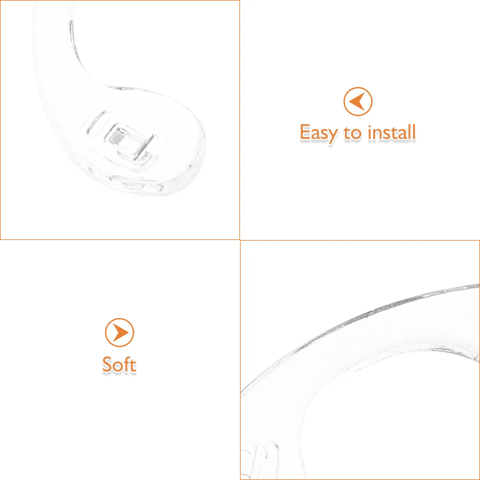 6Pcs Clear Silicone Nose Pads U Shaped Glasses Saddles Bridge Soft Comfortable Anti Slip Nose Pads for Eyeglasses Sunglasses