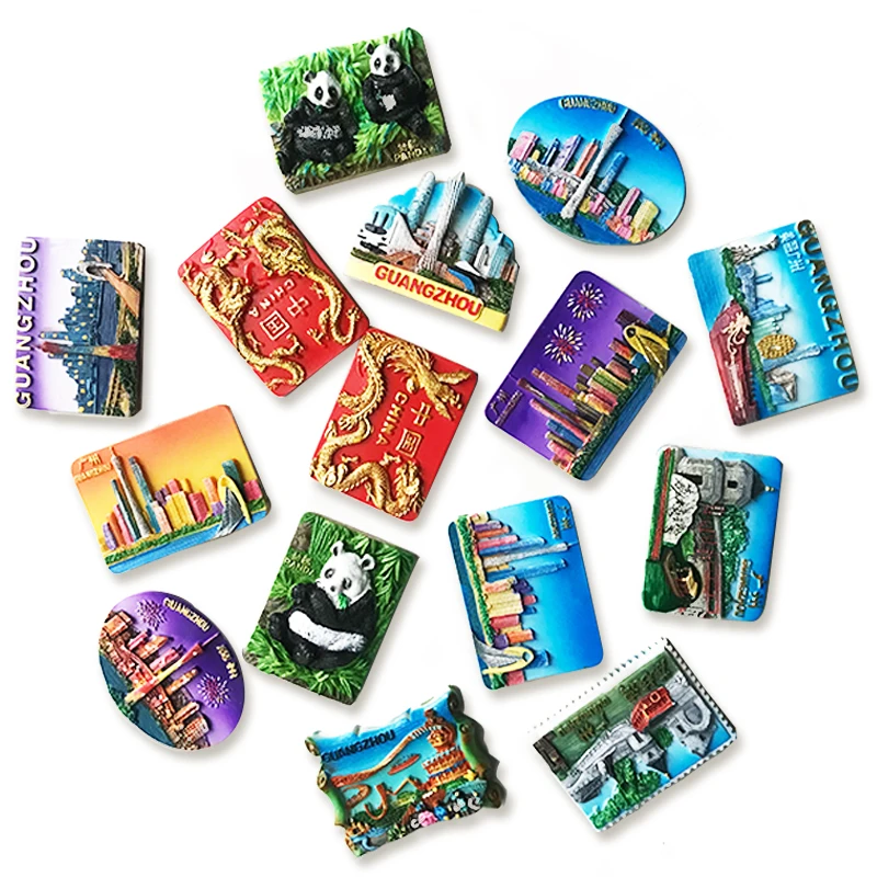 Resin refrigerator sticker for Guangzhou tourist souvenirs