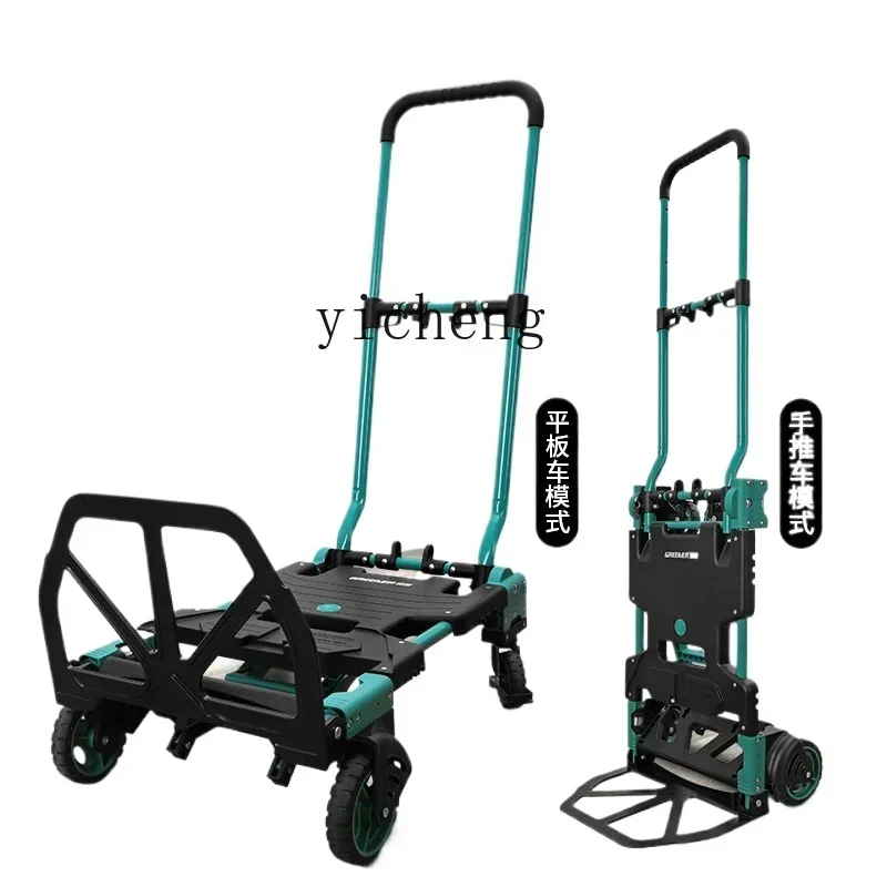 trolley to pull goods, hand push folding handling trailer, household light shopping traction trolley