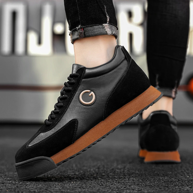 Herren Retro Color-Block Sneakers, Wildleder-Patchwork-Leder Freizeitschuhe, Modische Herren Outdoor-Sport-Trainer – Detail 7