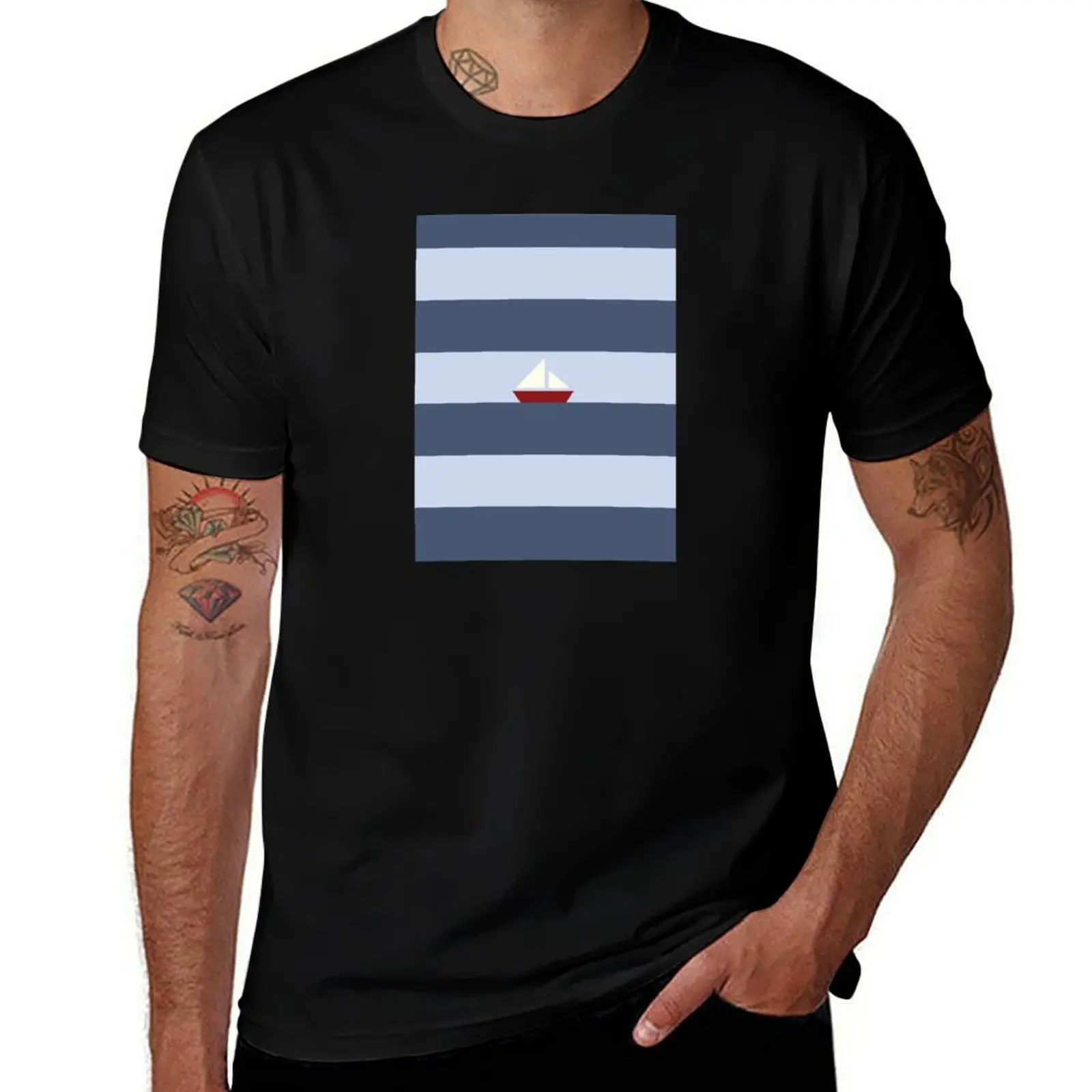 Minimalist boat T-Shirt man graphic t shirt t shirts with prints t shirts for man graphic tees T-shirt