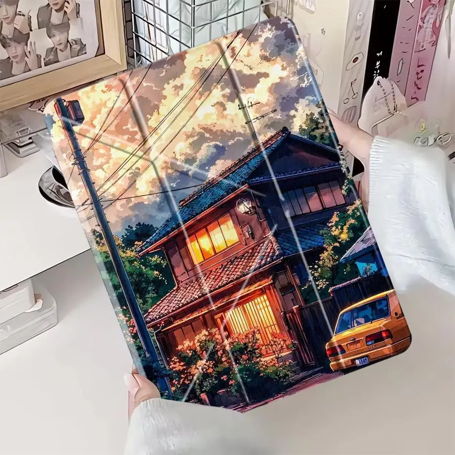 

Чехол-подставка Warm Lit House Holder для планшетов iPad Mini 6, 7, Pro 11, 10, 9, 8, 7, 12.9 дюймов, Air 4, 5, M3, M2, 1, 2, M4, 11 дюймов Pro