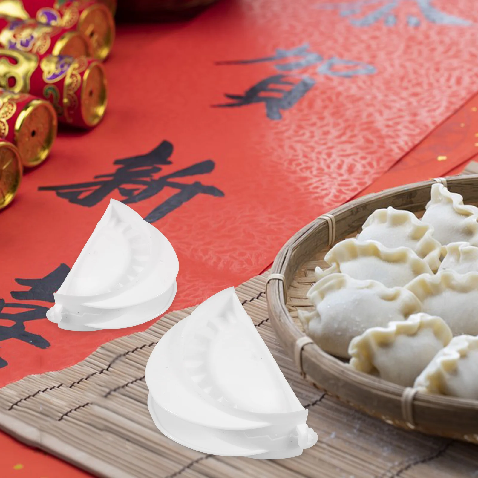 

4pcs Dumpling Maker Mould Press Set Pp Dough Skin Press Tool For Wontons Ravioli Homemade Pasta Kitchen Accessories