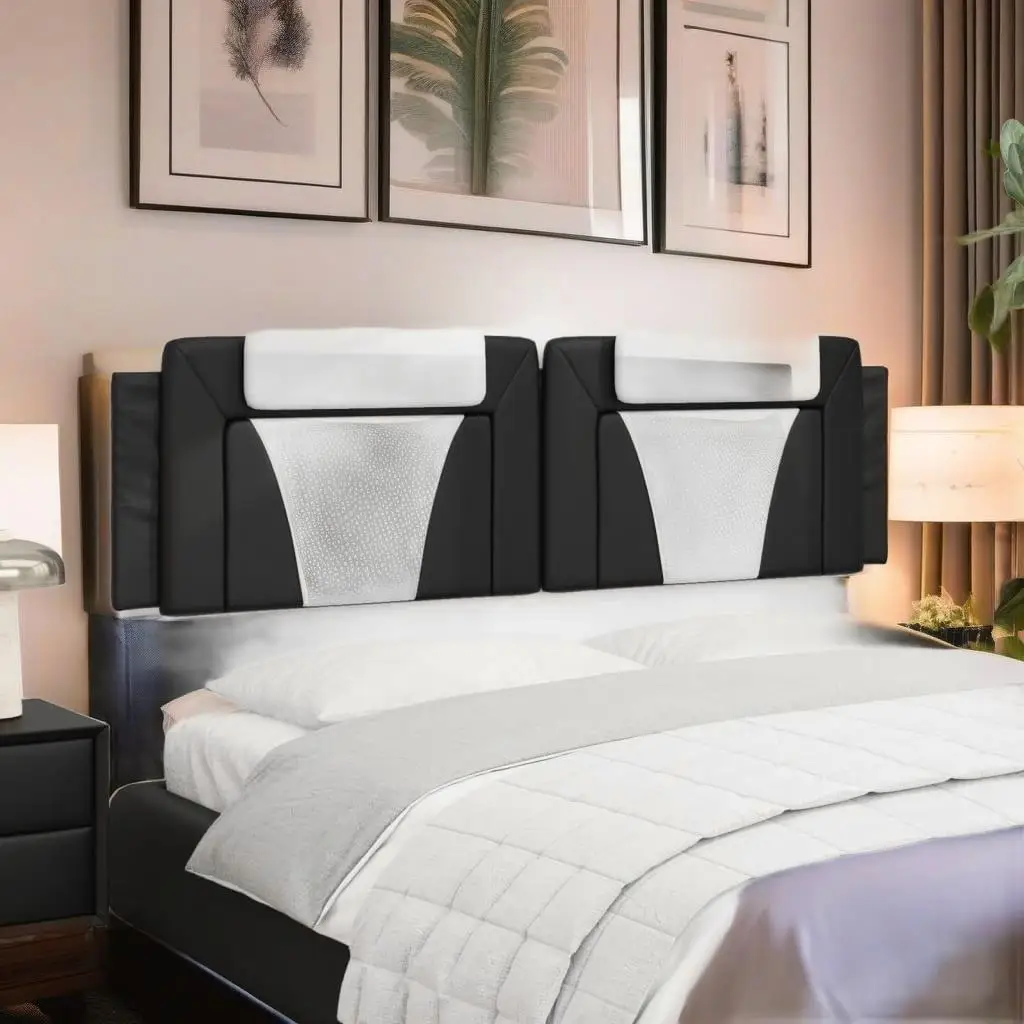 Headboard Cushion Black and for White 72 Faux Leather