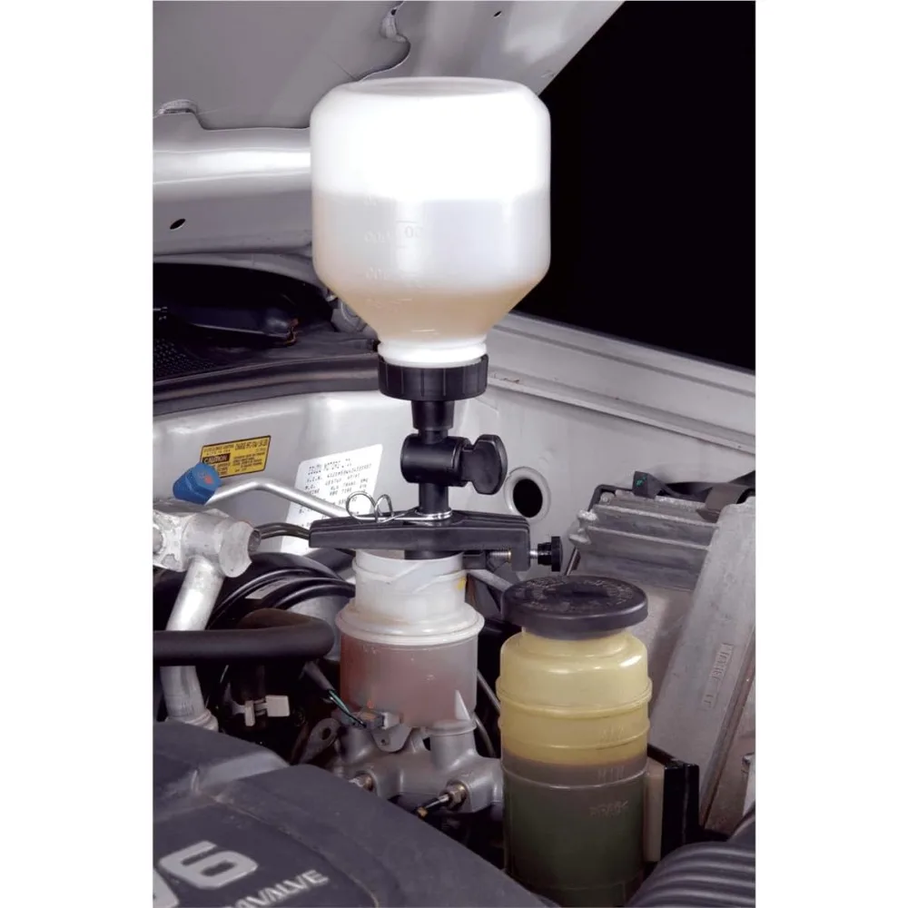 

Pneumatic Brake and Clutch Bleeding Kit with Clamp-on Refill, Air Operated, 1.9 Quart Reservoir, 2qt Per Minute