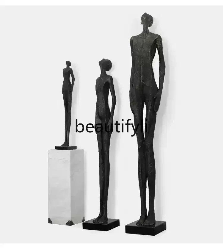 Slender art abstract decoration large floor-to-ceiling humanoid sculpture ornament