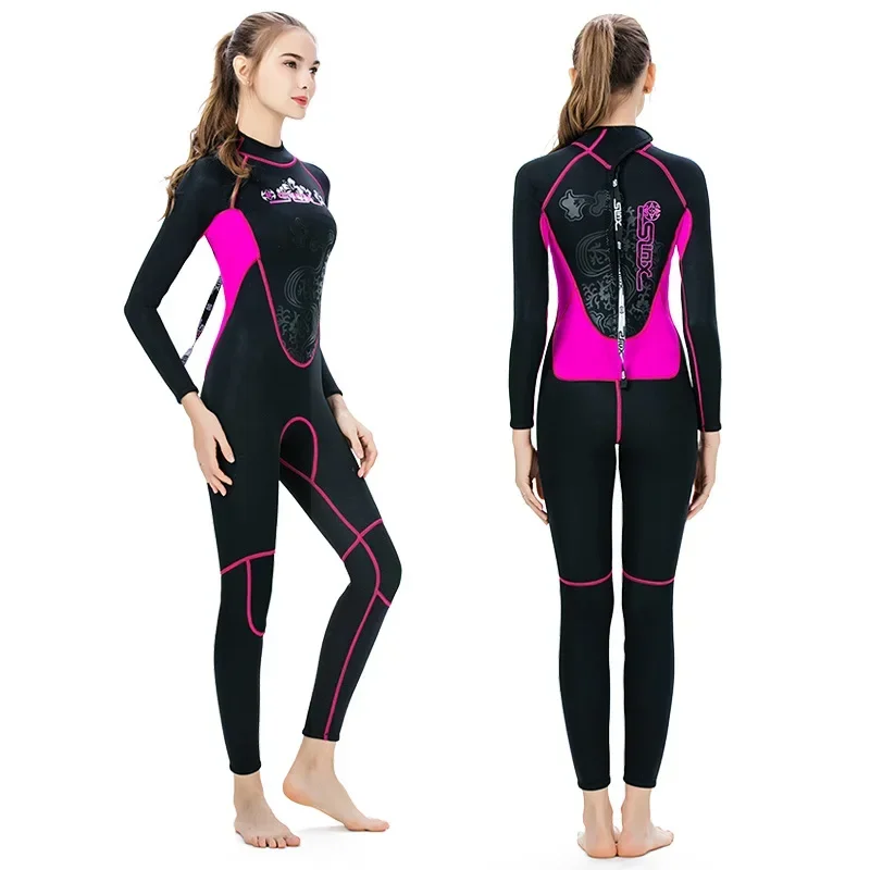 Women 3mm Neoprene One Piece Full Body Scuba Dive Wet Suit Wetsuits Winter Swim Surfing Snorkeling Spearfishing SwimSuit