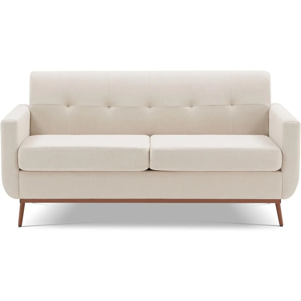 Loveseat Sofa, Mid Century Modern Love Seat Couches for Living Room, Button Tufted Upholstered Small Couch for Bedroom