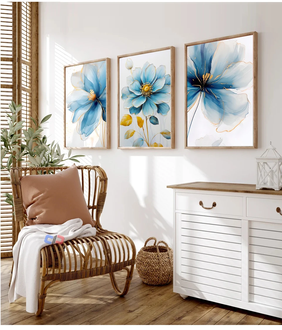 5D Frameless Diamond Painting Kit, Light Luxury Style Blue Flower Pattern, DIY Handicrafts, Suitable For Home Decoration,  Gift