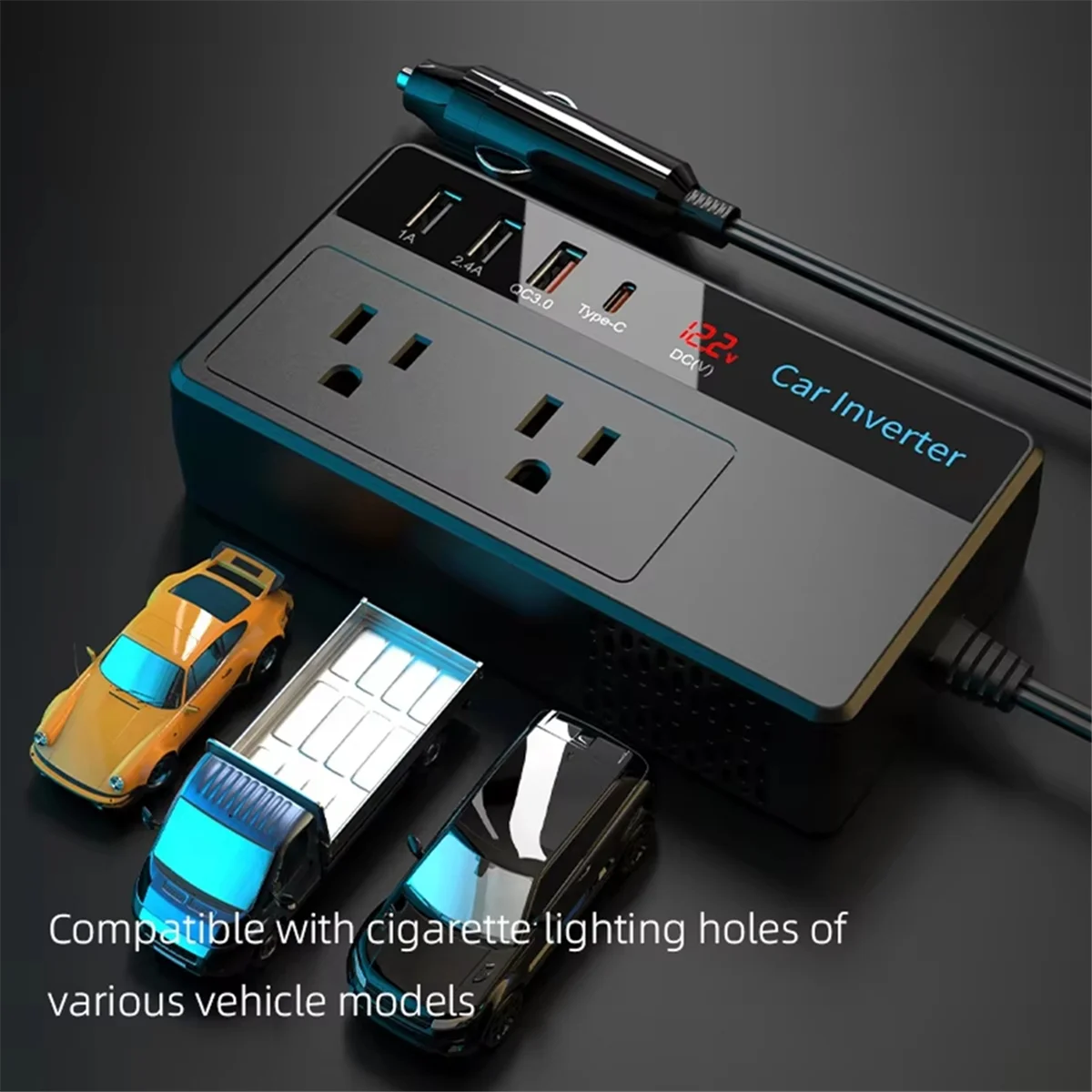 ABNJ 200W Car Inverter DC 12V  - Usb C Power Adapter recension och pris