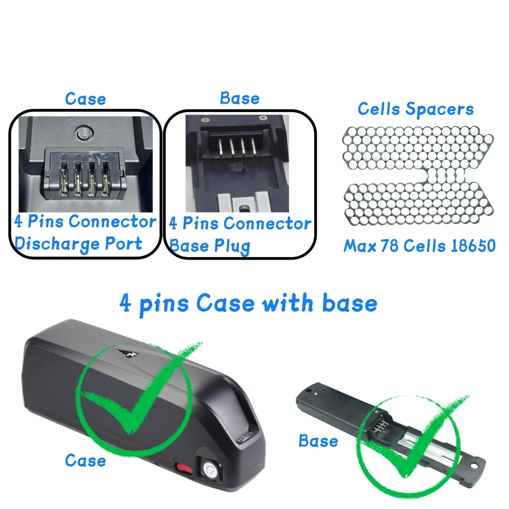 Hailong Max G80 E-Bike-Batteriekastenhülle, 36 V, 48 V, 52 V, 60 V, Li-Ionen-Batteriegehäuse, 78 70 Stück 18650 Zellen, 52 50 Stück 21700 Zellen – Detail 1