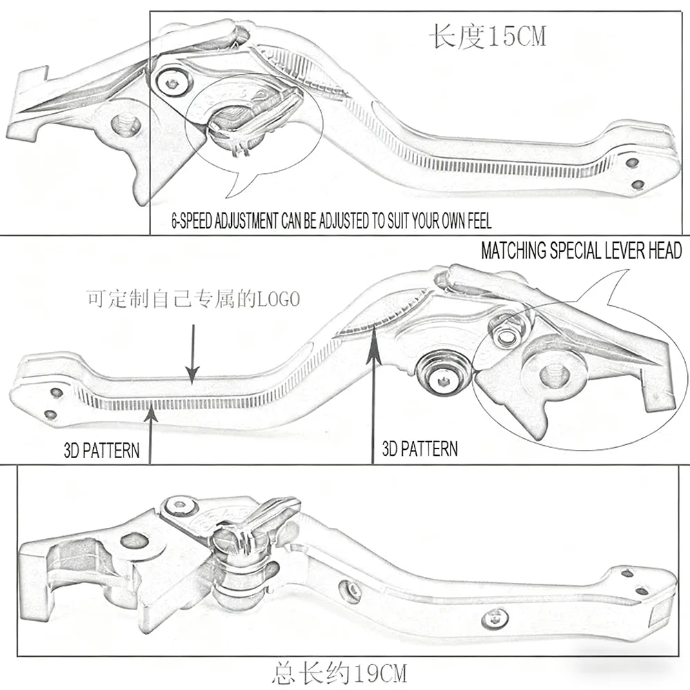 Tuas Kopling Motor XMAX300 untuk YAMAHA XMAX300 XMAX X-MAX 300 2023-2025 Tuas Kopling Rem Motor 3D Rhombus