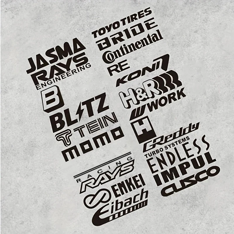 

22pcs Car Stickers Set Car and Motorcycle Body Decoration Vinyl Decal Reflective Car Window Stickers for Hellaflush JDM Style
