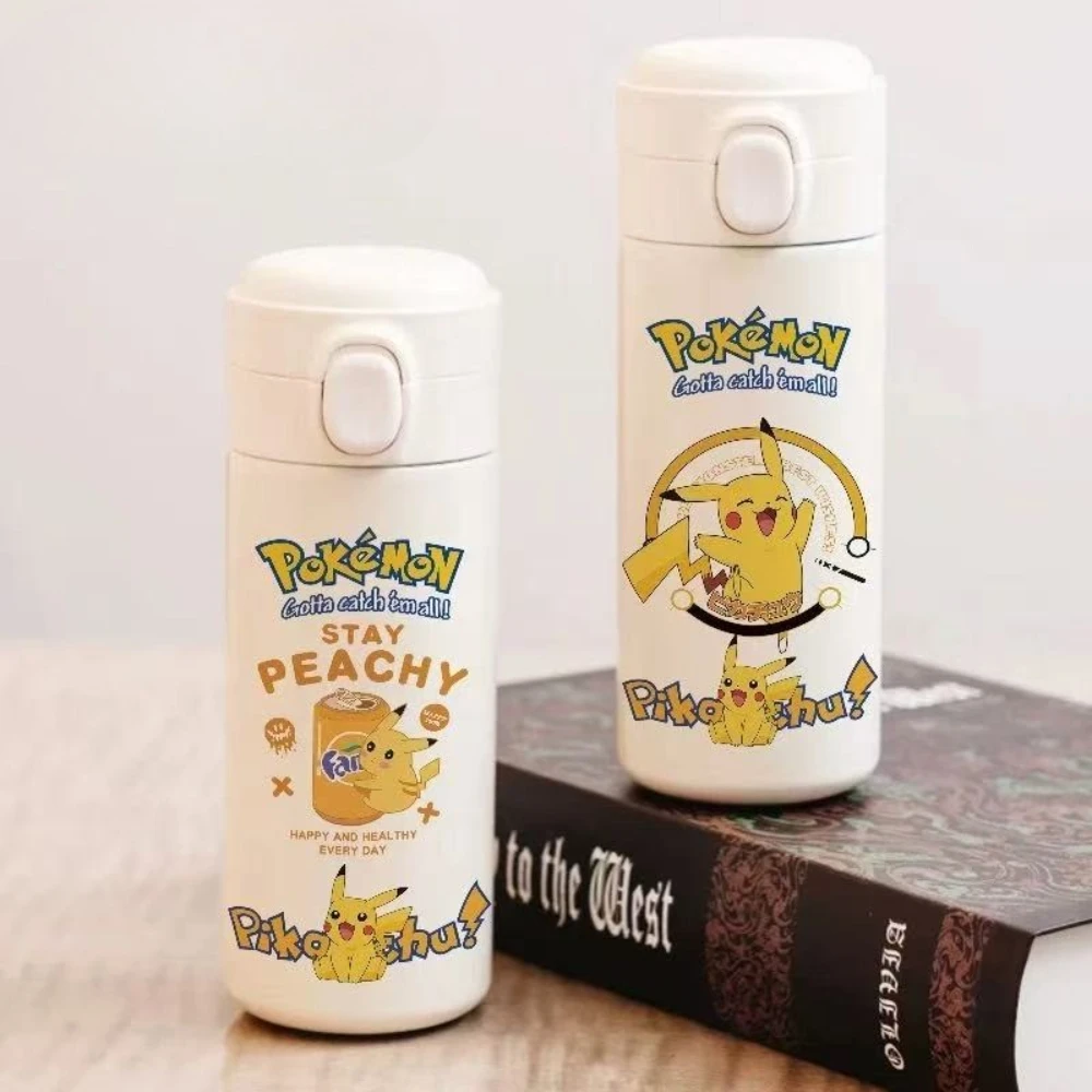 MINISO名創優品 ポケモン ピカチュウ 可愛い魔法瓶 大容量 学生用水筒 ステンレス製真空断熱水筒 大人学生向け