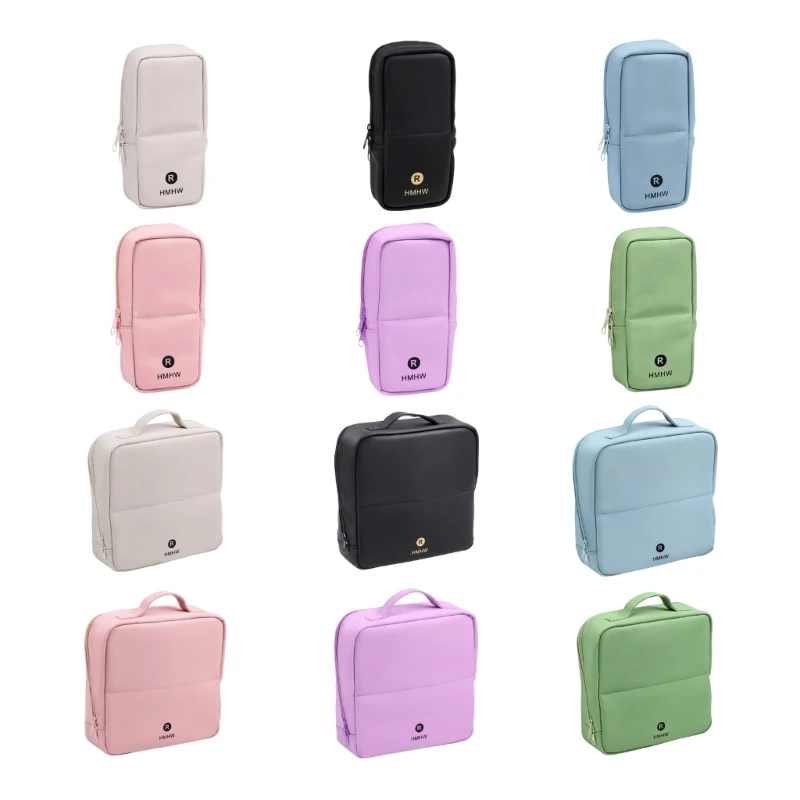 X5XA Standing Makeup Case for Countertop Use with Brush Holders, Separated Cosmetic Storage and Travel Function