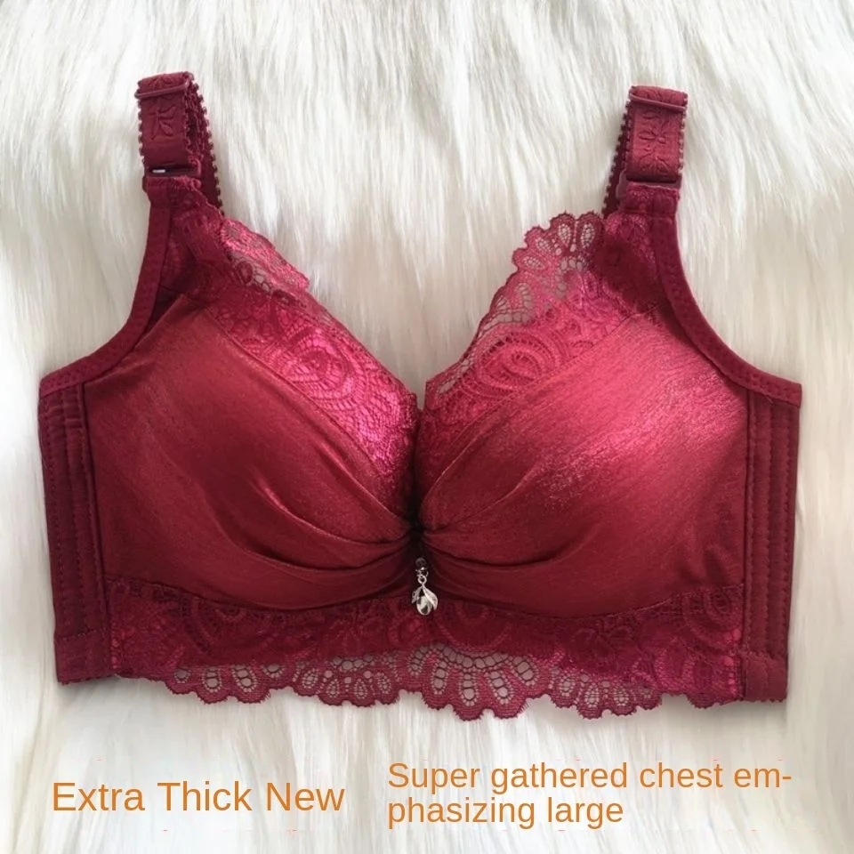 Super Thick Bra 8cm Women\'s Super Thick Sexy Bra Thickened Bra Without Steel Ring Gathered Small Flat Chest 12cm