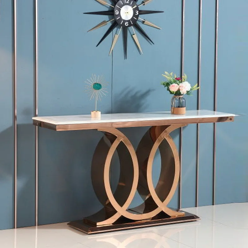 الفاخرة العتيقة الفضة معدن مدخل وحدة التحكم الجدول أثاث المنزل غرفة المعيشة المدخل الحديثة دخول طاولة وحدة التحكم مع مرآة #5