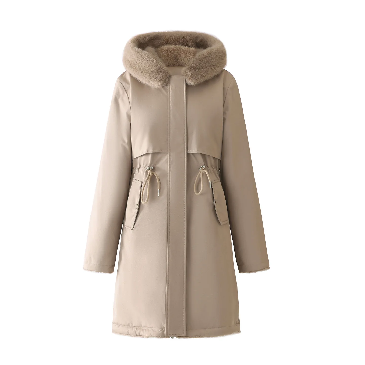 Parki Damskie Błyszczące Jesienne Lekkie Wiatroodporne Z Kapturem Bez Kaptura Płaszcze Średniej Długości Dla Osób w Średnim Wieku Styl Athleisure Cargo Odzież Domowa W Paski Wzorzyste Puchowe