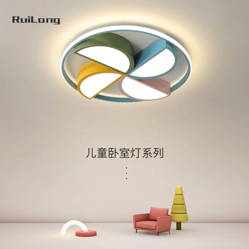 

Современная светодиодная потолочная люстра детская, декоративный разноцветный круглый цветочный потолочный светильник для детской комнаты, мальчиков, девочек, детской спальни