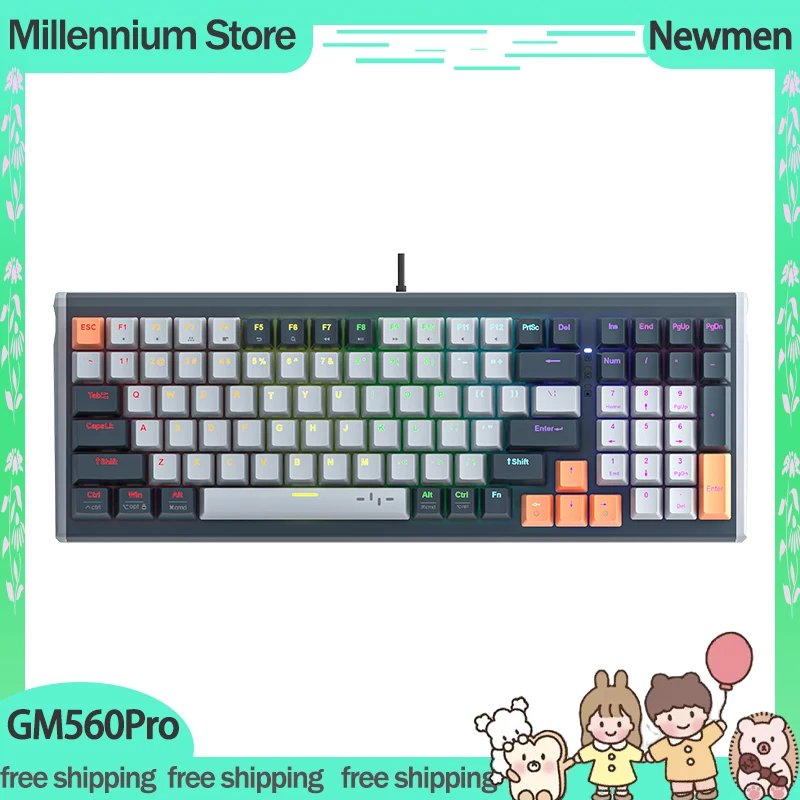 Newmen GM560Pro Esports Magnetic Switch Keyboard GM560 Pro Gamer Mechanical Keyboards RGB Wired Keyboard Customize Keyboard Gift