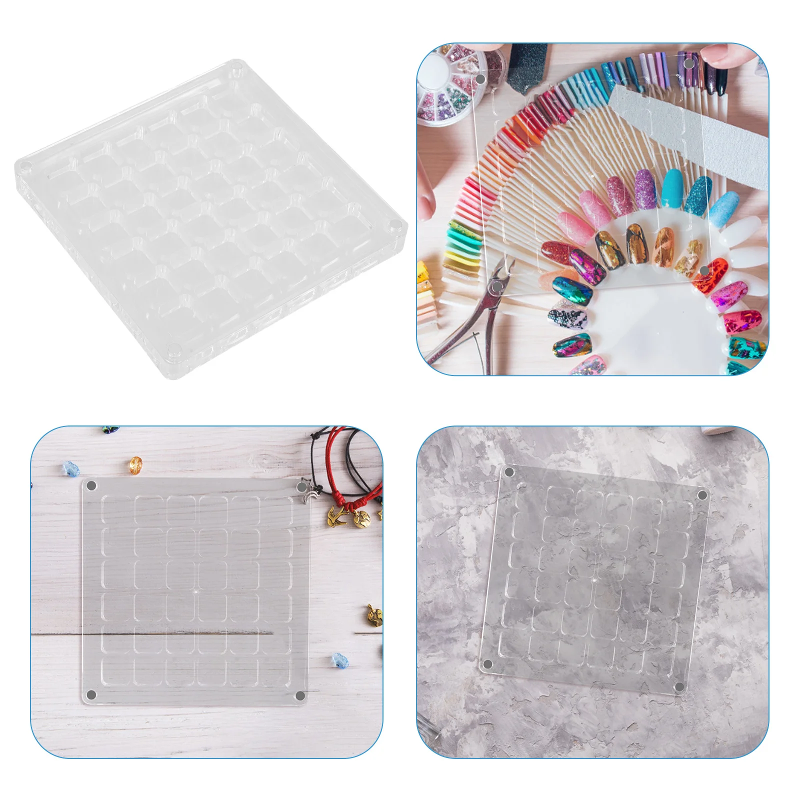 High Transparency Acrylic Display Box Nail Art Supplies Organizer Multi Function Beads Storage Shell Display Case