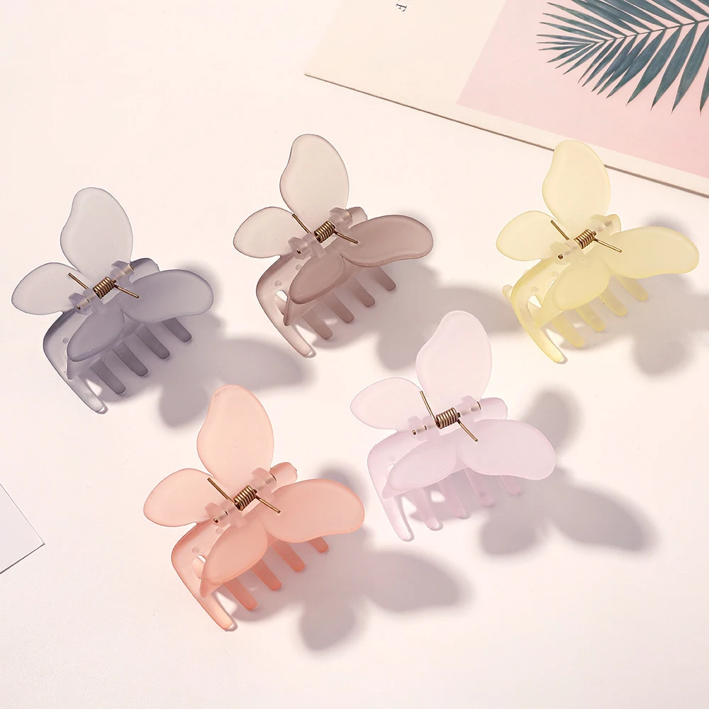 Frauen Kleine Schmetterling Haar Klaue Acryl Klaue Clip Mädchen Süße Haarnadel Krabben Haar Clips Chic Haar Clip Mode Haar Zubehör – Detail 2