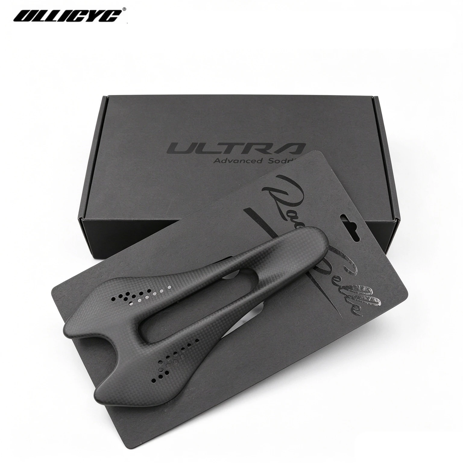 ULLICYC Carbon Fiber Road Cycling Saddle Ultralight  242*122mm Full Carbon Double-Track Hollow Breathable Bike Saddle