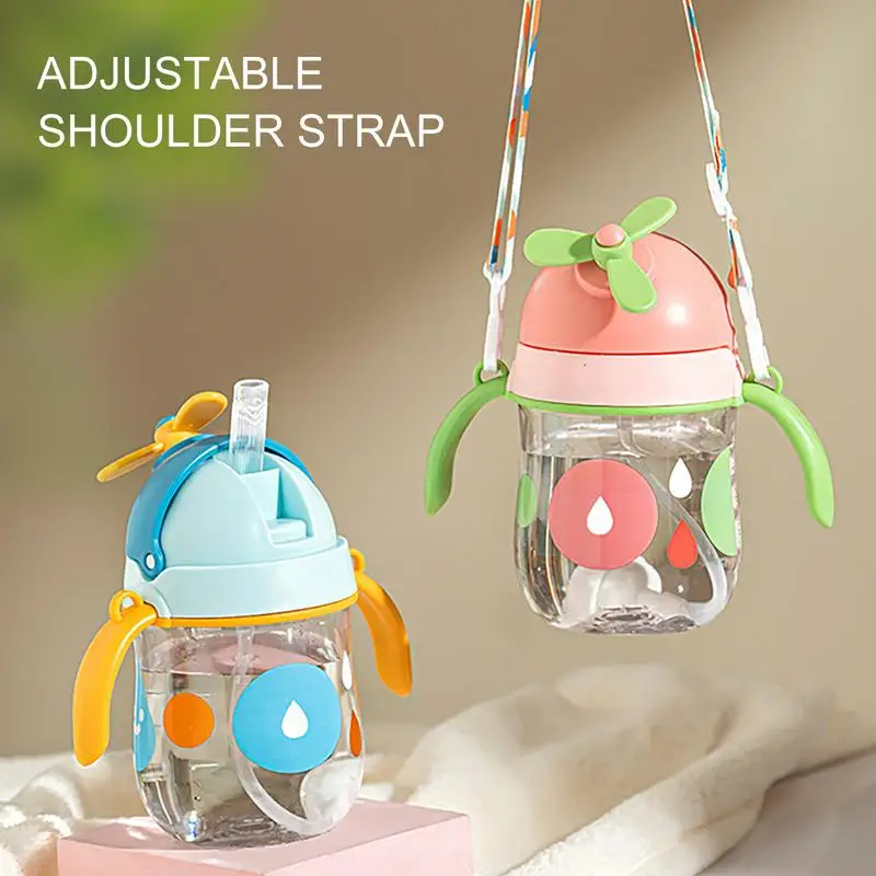 Kids Drinking Cup Feeding Bottle With Straw Gravity Ball Wide Caliber Bottle 250ml Water Drinking Learning Cups For Babies