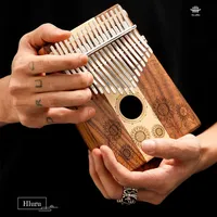 Hluru Music Instrument Kalimba 17 Key Professional Thumb Piano Solid Wood Veneer Kalimba Finger Piano 17 Key Portable Instrument